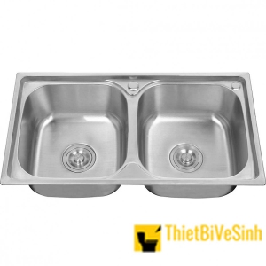 Chậu rửa chén 2 ngăn đều inox304 Navier NV-8248D304