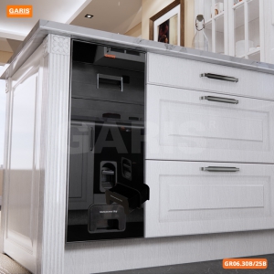 Thùng gạo mặt kính đen 15kg Garis GR06.25B