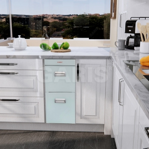 Thùng gạo mặt kính trắng 2 khoang, 20kg GR07.30W