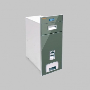 Thùng gạo âm tủ điện tử mặt kính bạc Garis MR06.30ME