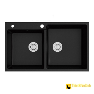 Chậu Rửa Chén Đá Đen 2 Ngăn Cao Cấp Navier NV-T8650-F01