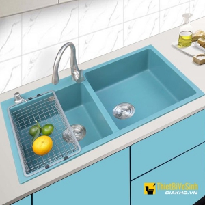 Chậu Rửa Chén Đá Xanh Lục Bảo 2 Ngăn Navier NV-T8650-F07