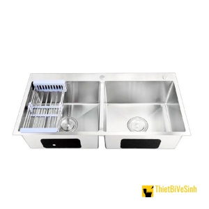 Chậu Rửa Chén 2 Ngăn Đều Inox Cao Cấp Navier NV-8245DKS