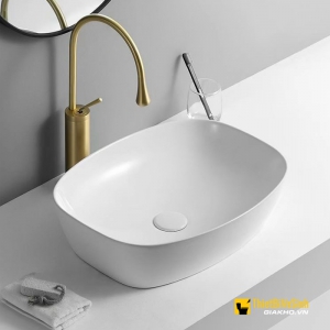 Chậu Lavabo Đặt Bàn Sứ Trắng Cao Cấp Navier NV-326