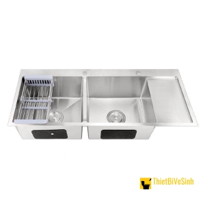 Chậu rửa chén 2 ngăn liền khay cao cấp Navier NV-12050KS