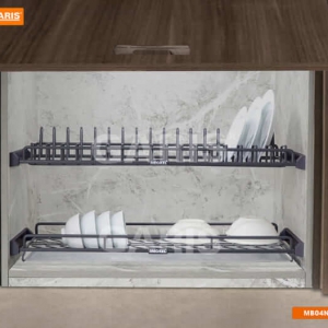 Giá bát đĩa cố định nano 5 lớp màu titan Garis MB04.70N