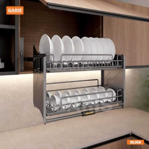 Giá bát đĩa nâng hạ màu titan phủ nano 5 lớp Garis ML06.70N