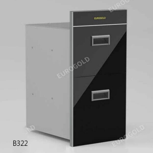 Thùng gạo mặt gương 2 tầng màu đen Eurogold B322