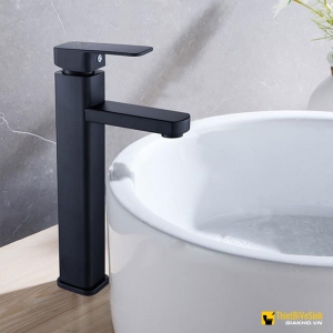 Vòi Lavabo Nóng Lạnh Vuông Đen Navier NV-702D(30cm)