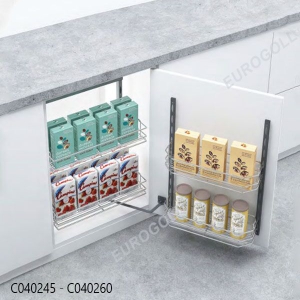Hệ giá kho 2 tầng inox 304 cánh mở 450mm Eurogold CP040245