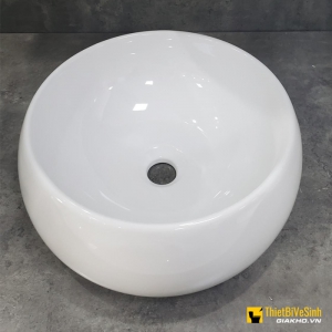 Chậu Lavabo Đặt Bàn tròn Sứ Trắng Navier NV-451T