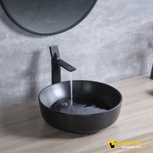 Chậu Lavabo Đặt Bàn Sứ Đen Cao Cấp Navier NV-339D