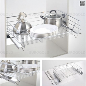 Giá xoong nồi inox nan âm tủ gắn cánh Eurogold EG6180