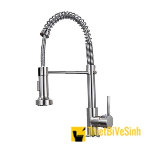 Vòi rửa chén lò xo kép inox 304 mờ Navier cao cấp NV-214