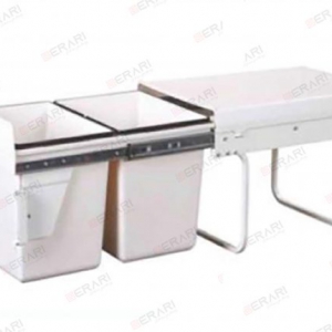Thùng rác đôi âm tủ/gắn cánh ray giảm chấn, kích thước 400 Gerari GAC