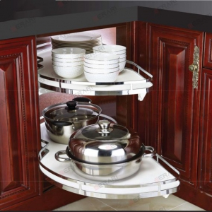 Kệ góc liên hoàn inox hình lá mở bên trái Gerari GL1.T75