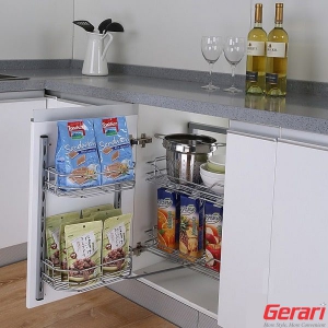 Tủ kho Inox bóng cao cấp dạng nan tròn 2 tầng cánh mở Gerari GK5.245