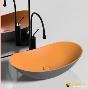 Chậu Lavabo Đặt Bàn Oval Thuyền Cam Nâu Navier NV-414CN