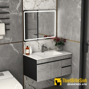 Bộ Tủ Chậu Lavabo PVC Xám Bê Tông Cao Cấp Navier NV-487X