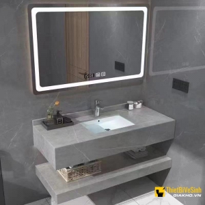 Bộ Bàn Đá 2 Tầng Kèm Gương Led + Lavabo Âm Bàn Cao Cấp Navier NV-1130X
