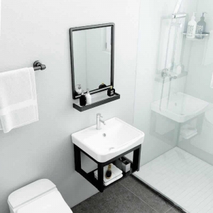 Bộ Tủ Chậu Mini Nhỏ Lavabo + Gương + Kệ Navier NV-1115V