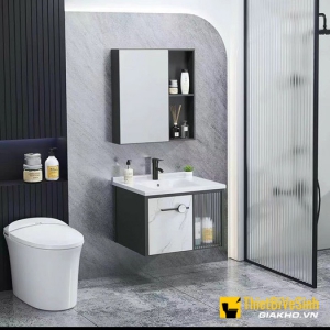 Bộ Tủ Lavabo Kèm Tủ Gương Cánh Kính Nhôm Cao Cấp Navier NV-471T