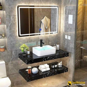 Kệ Đặt Lavabo 2 tầng Đá Marble Líp Khối Navier NV-1133D