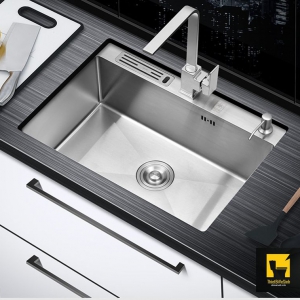 Chậu rửa chén 1 ngăn inox 304 chuẩn 100% Navier NV-6045VD