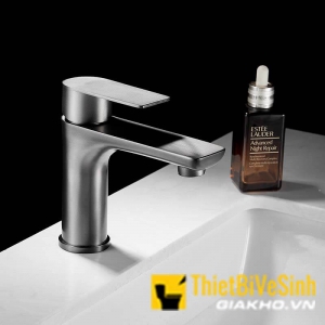 Vòi lavabo nóng lạnh đồng thau xám Navier NV-716X