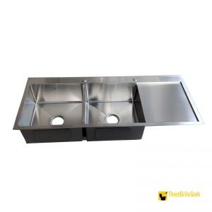Chậu chén 2 ngăn liền khay Inox304 chuẩn 100% Navier NV-10048C304