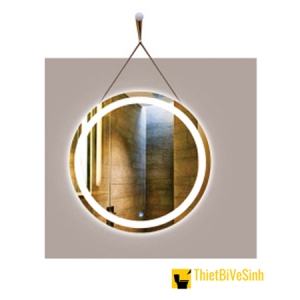 Gương Led Tròn Dây Da 60x60 Tắt Mở Cảm Ứng NV-170D