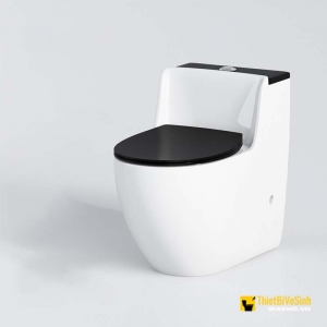 Bồn cầu 1 khối cao cấp phong cách châu Âu Đen Navier NV-1015D