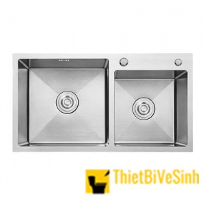 Chậu chén 2 ngăn lệch Inox 304 chuẩn 100% Navier NV-8245L