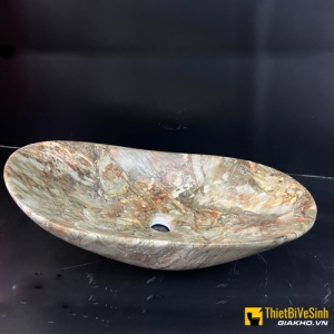 Chậu Lavabo Oval Thuyền Sứ Giả Đá Cao Cấp Navier NV-414GD2