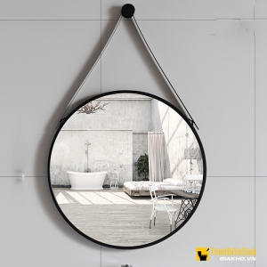 Gương Tròn Trang Điểm Dây Da Cao Cấp 50*50 Navier NV-155N