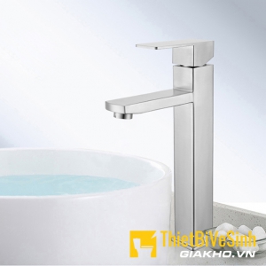 Vòi lavabo nóng lạnh vuông inox304 Navier NV-702 (30cm)
