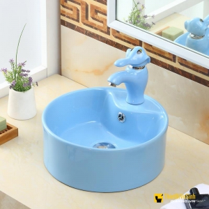 Chậu Lavabo Đặt Bàn Trẻ Em Màu Xanh Lam Navier NV-346B
