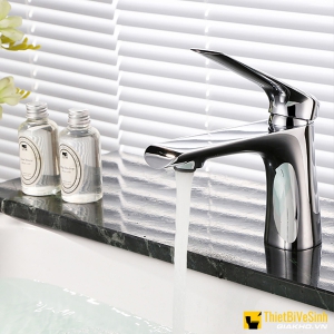 Vòi lavabo nóng lạnh đồng thau mạ crom 5 lớp cao cấp Navier NV-726