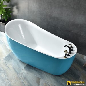 Bồn tắm ngâm đặt sàn nhựa acrylic dáng cá Heo màu xanh Navier NV-1508NX