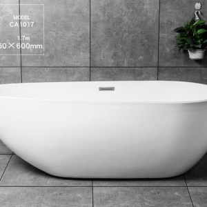 Bồn tắm nằm Oval bất đối xứng màu trắng Navier NV-1563