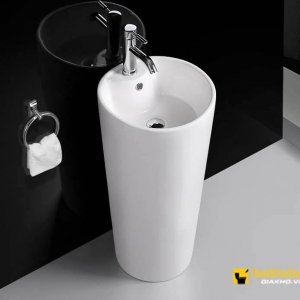 Chậu Lavabo Trụ Đứng Đặt Sàn Trắng NV-343