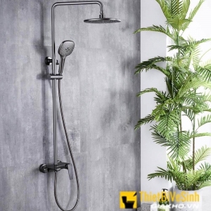 Sen Tắm Đứng Đồng Thau Sơn Tĩnh Điện Đen Núm Xoay Cao Cấp Navier NV-9358D