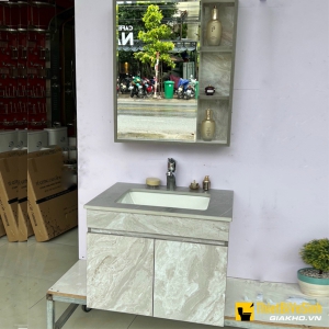 Tủ Chậu Lavabo Đá Trắng Cao Cấp Navier NV-446DT