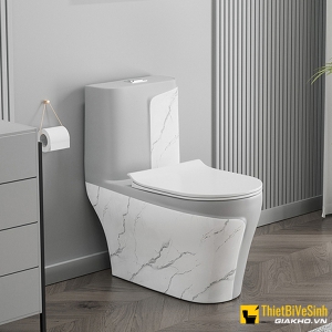 Bồn Cầu 1 Khối Xám Vân Khói Cao Cấp Navier NV-1017X