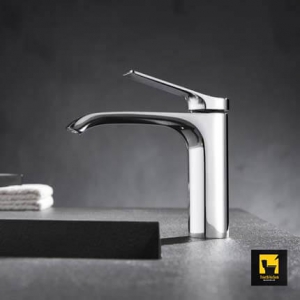 Vòi Lavabo Tròn Nóng Lạnh Đồng Thau Mạ Crome Cao Cấp 20 Cm Navier NV-750