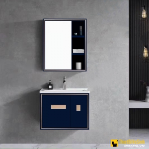 Bộ Tủ Chậu Lavabo Liền Gương Treo Tường Cao Cấp 600x500 NP-1056