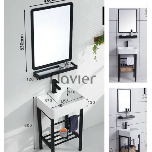 Tủ Chậu Lavabo Kèm Gương Kệ Gương Đặt Sàn (480x800) NP-268A