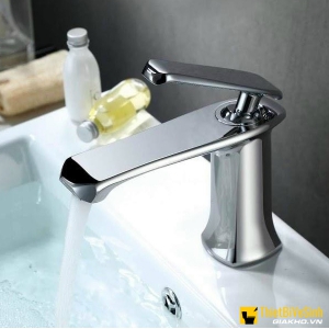Vòi lavabo tay bè nóng lạnh đồng thau mạ crom 5 lớp Navier NV-730