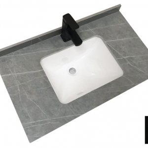 Kệ Để Lavabo Âm Bàn Đá Nhân Tạo Màu Xám Vân Mây Navier NV-499