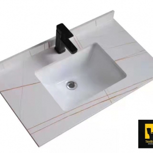 Kệ Để Lavabo Âm Bàn Đá Nhân Tạo Trắng Gạo Vân Mây Navier NV-498